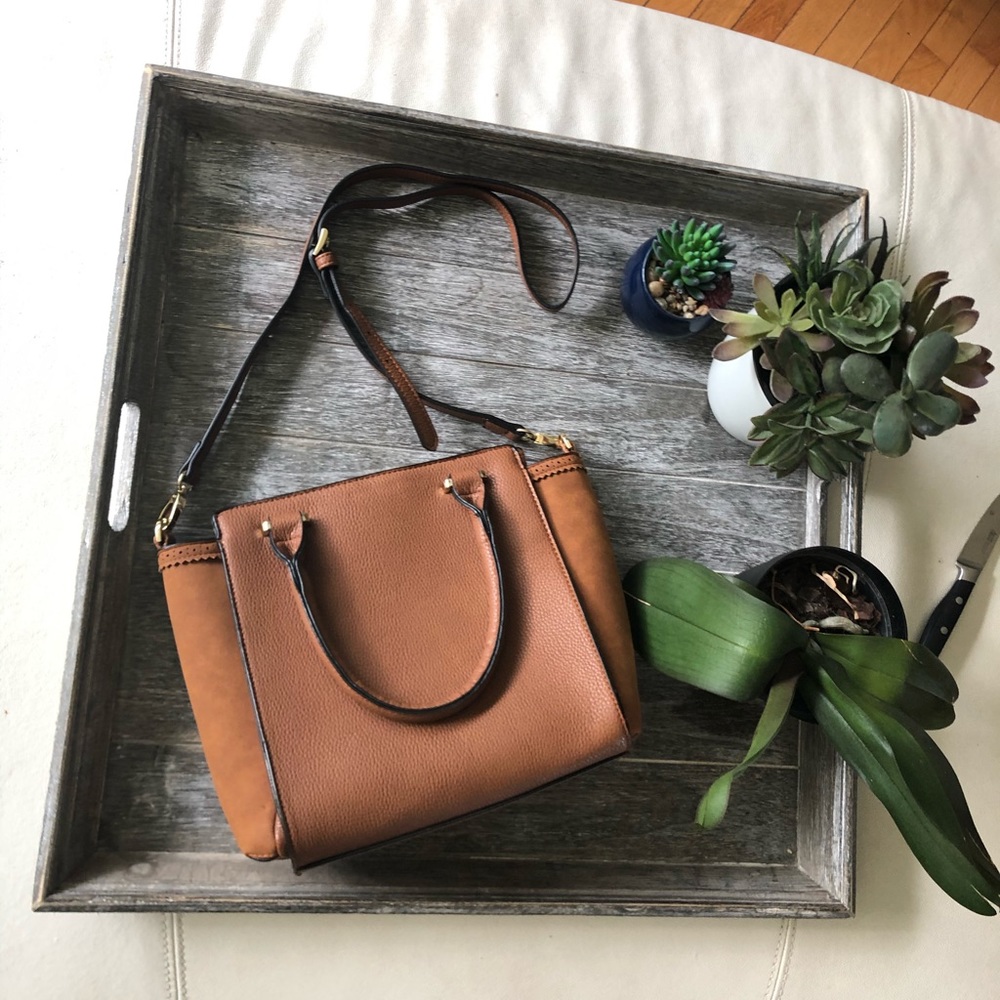 Leather and suede purse